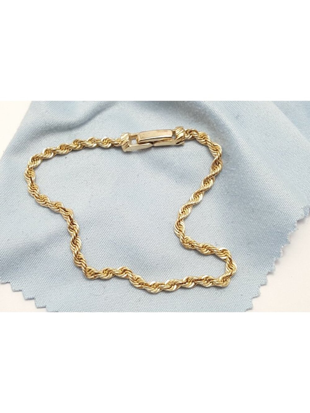 Beautiful 13K Karat Solid Yellow Gold Designer Rope Bracelet - 7" Length